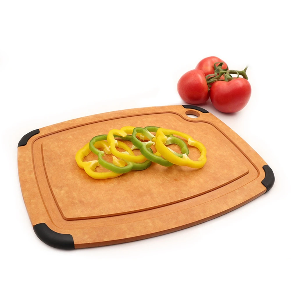 

AEE8-Cutting Board For Kitchen- Natural Wood Fiber Composite, Dishwasher Safe, Eco-Friendly, Juice Grooves, Non-Slip Feet