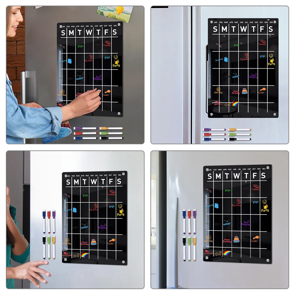 

Magnetic Message Board Set Refrigerator Writing Fridge List Pad Small Schedule Acrylic Planner Shopping