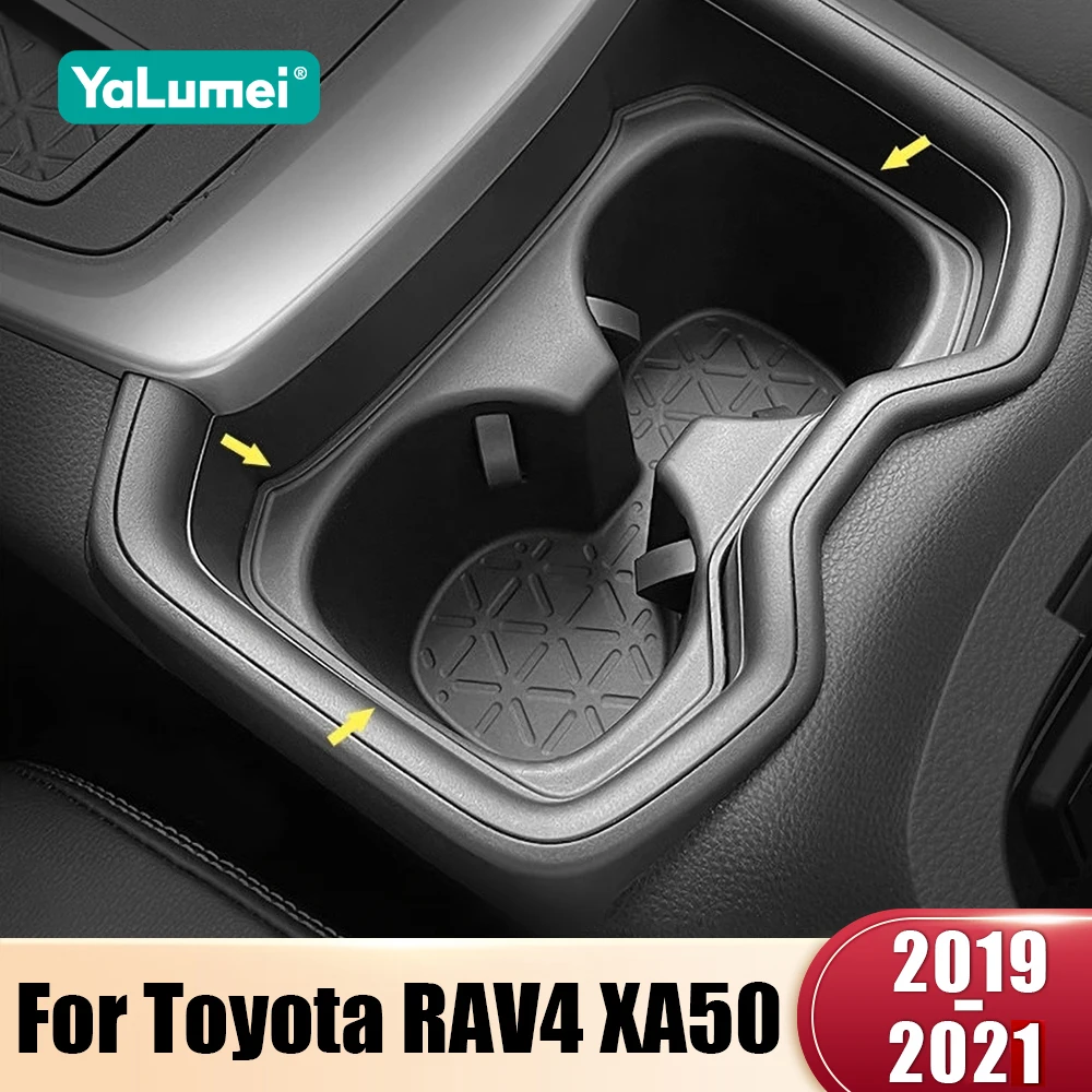 Caja de almacenamiento antideslizante para portavasos, organizador de portavasos doble para Toyota RAV4 XA50 2019-2021, accesorio de organización para portavasos de coche