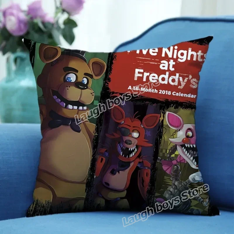 FNAF-Five Nights at Freddy\'s Square Pillowslip Plush Cushion Fronha, Anime Home Bedroom Decoration, Kids, Boy, Girl, Birthday Gift