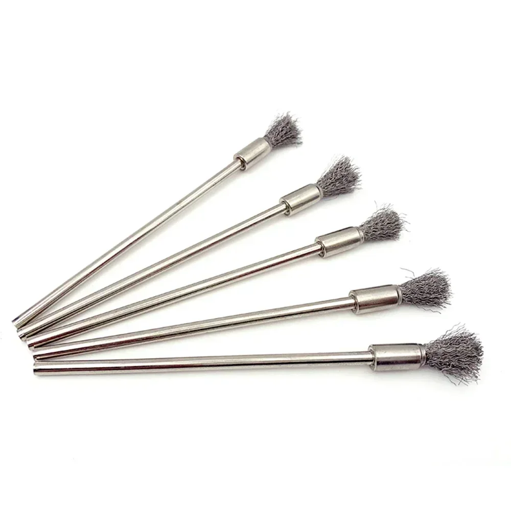 5pcs Dremel Steel Wire Brush 100mm Metal Rust Bristle Removal Wood Carving Jade Polishing Grinder Dremel Rotary DIY Tools