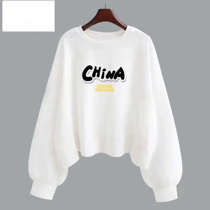 Women\'s Autumn Casual Simplicity Printing O-neck Long Sleeve Sweatshirts Women Clothes Fashion All-match Temperament Loose Tops