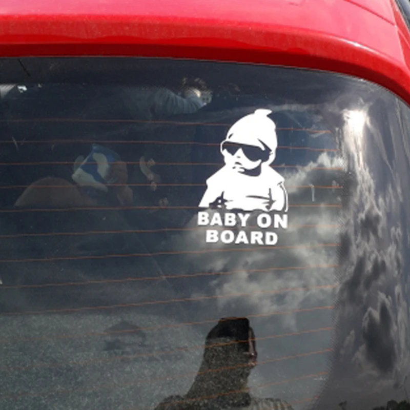 Baby on Board Warn Decals Cool Cartoon Boy Girl Images in Car Styling Vinyl Stickers Auto Accessories Waterproof Decorative Film