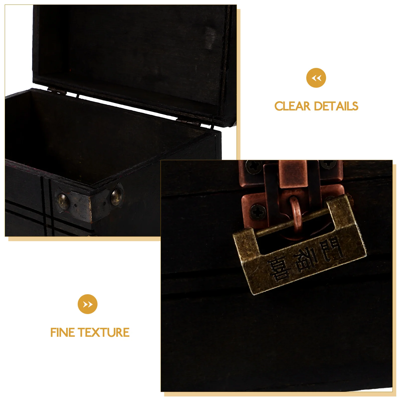 

Large Vintage Wooden Storage Box for Jewelry and Small Items Retro Keepsake Chest Home Decoration Film Photography Prop