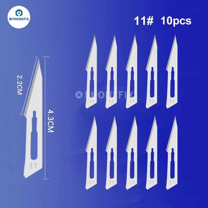 10 stücke Kohlenstoffs tahl schnitzen Skalpell messer 10 #21 #23 #24 #25 # chirurgische Klingen DIY schneiden Motherboard BGA Reparatur chirurgisches Messer – Detail 20