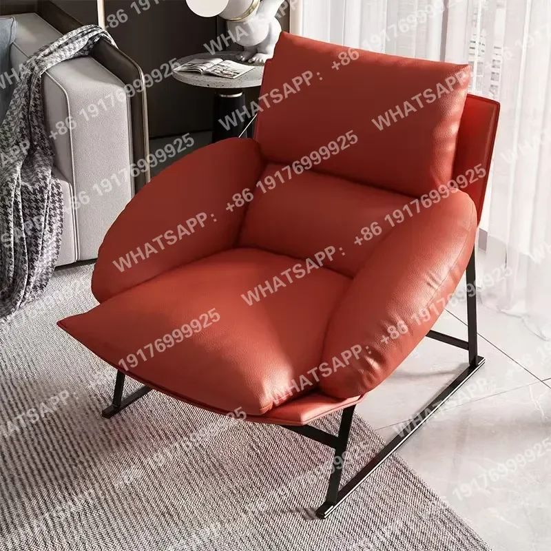 Bestselling Durable High-quality European Style Chaise Lounge Adults Faux Leather Upholstered Metal Leg Recliner Chair Living