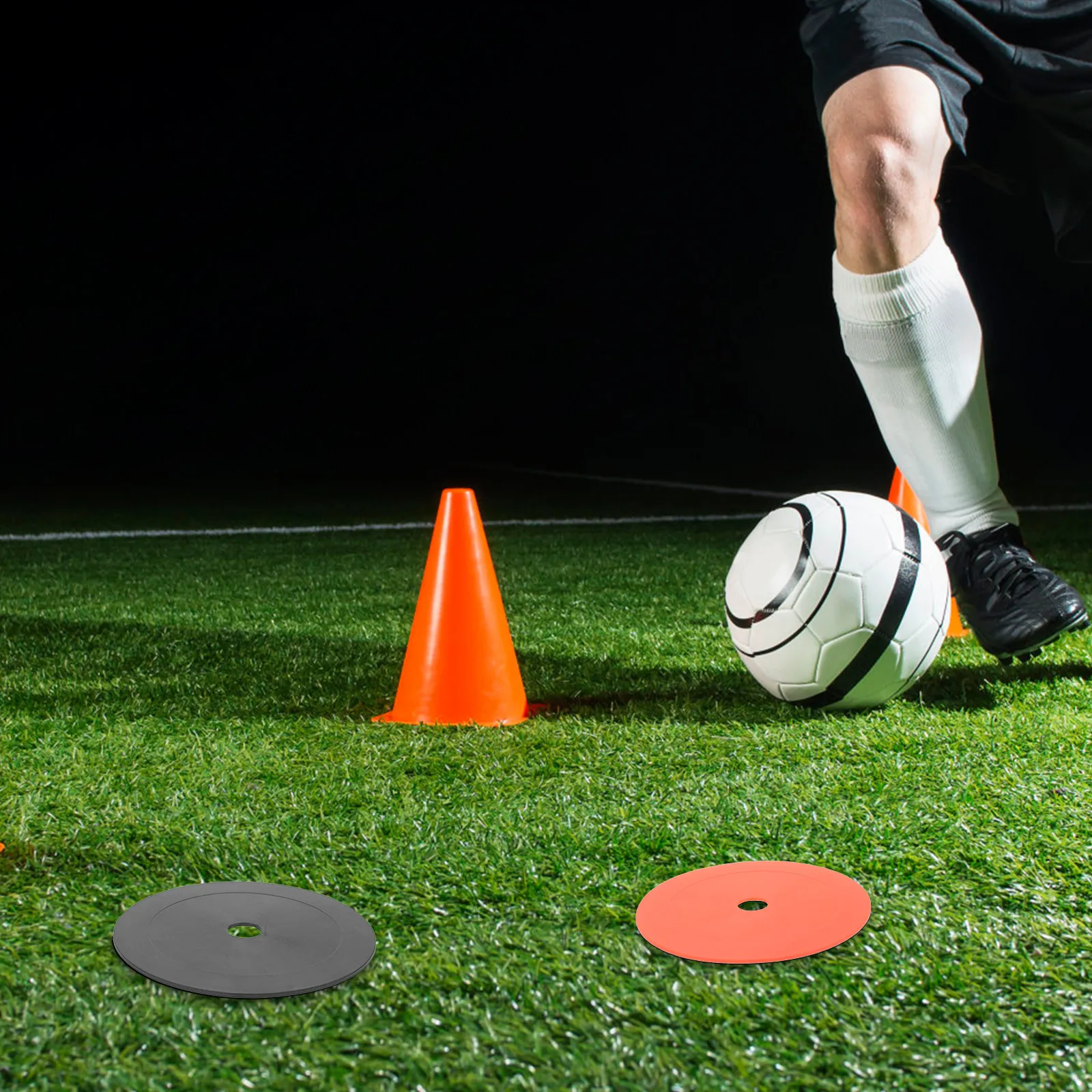 5Pcs Football Exercising Discs Small Size Lightweight Bright Color PVC Soccer Training Markers Football Training Supplies Sports
