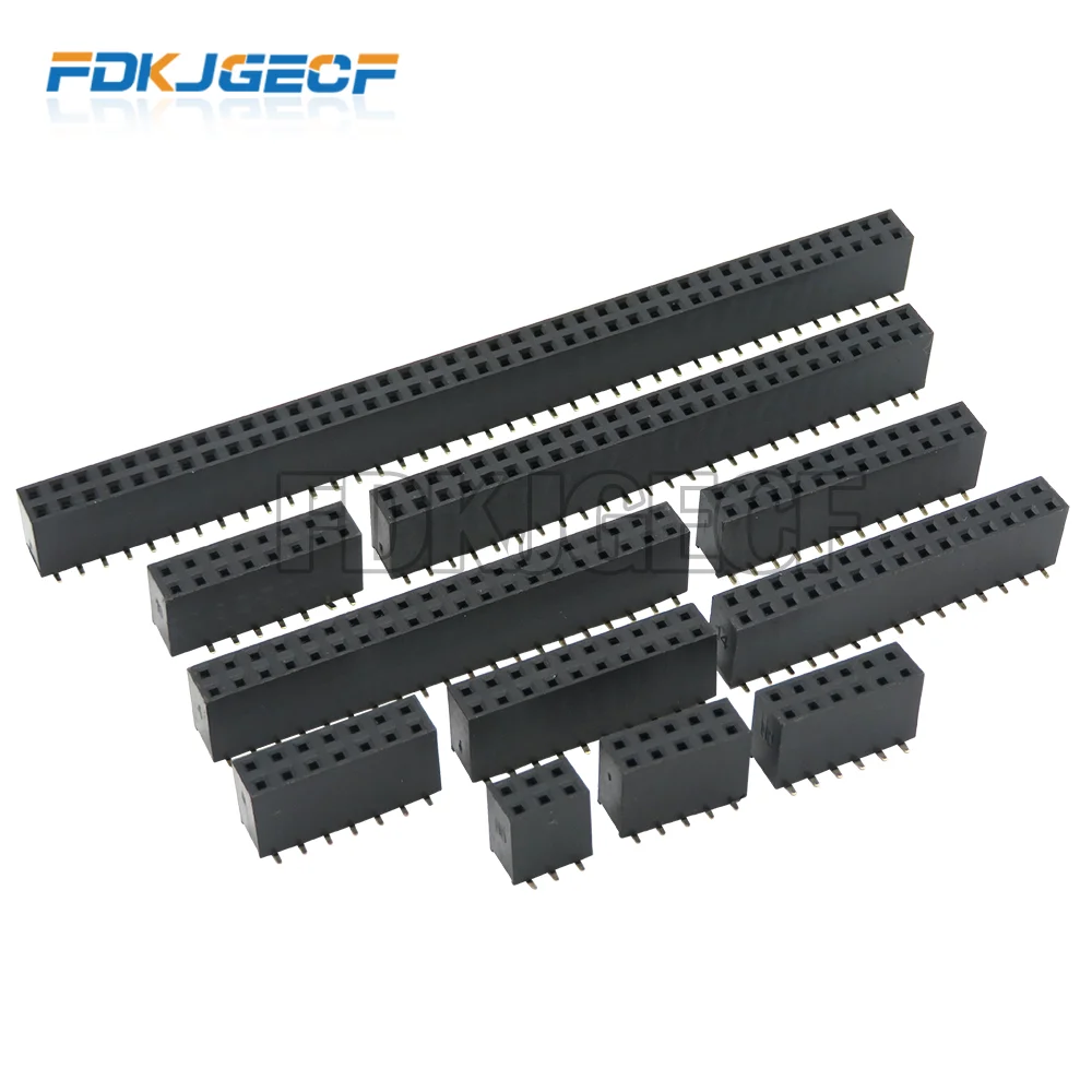 10PCS SMD Double row female pin header 2*3/4/5/6/7/8/10/12/15/20/25/30/40 PIN  2.54MM pitch Connector Socket