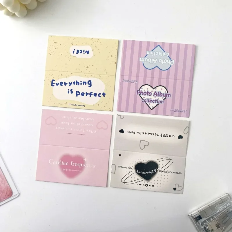 10Set Korean Cute Kpop Photocard Holder with Opp Bag Set Heart Star Style 3-inch Photo Card Protector DIY Packing Decorations