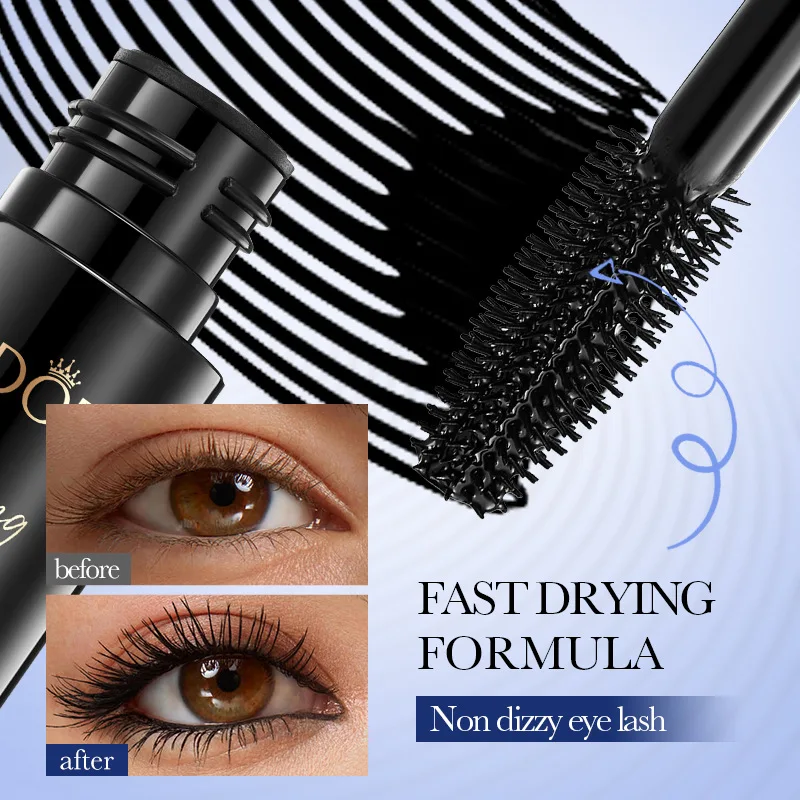 5D 8g Waterproof Mascara Lengthens Eyelashes Extension Black Silk Fiber Mascara Female Makeup Cosmetic Waterproof Mascara