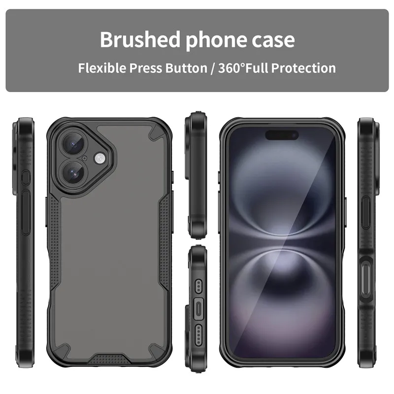 For iPhone 16 Case iPhone 17e 17 Air 16 Pro Max 16e Cover TPU Border Matte Bumper Protective Phone Cases For iPhone 16 Plus 17e