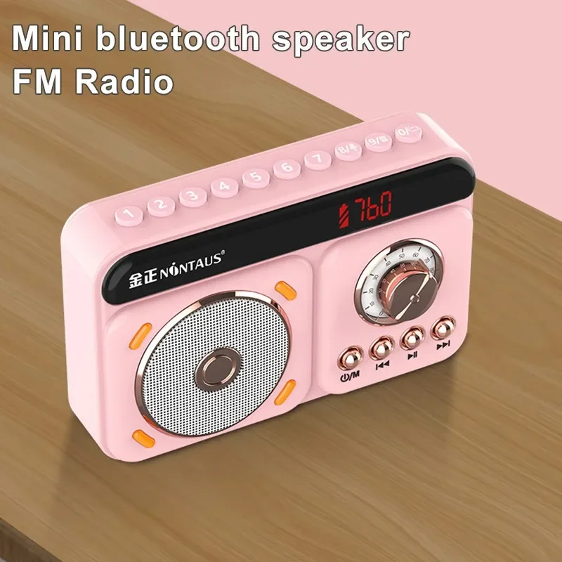 

Перезаряжаемый беспроводной FM-радиоприемник Bluetooth динамик высокой четкости портативный звуковой бокс TF карта USB музыкальный плеер Jinzheng L21