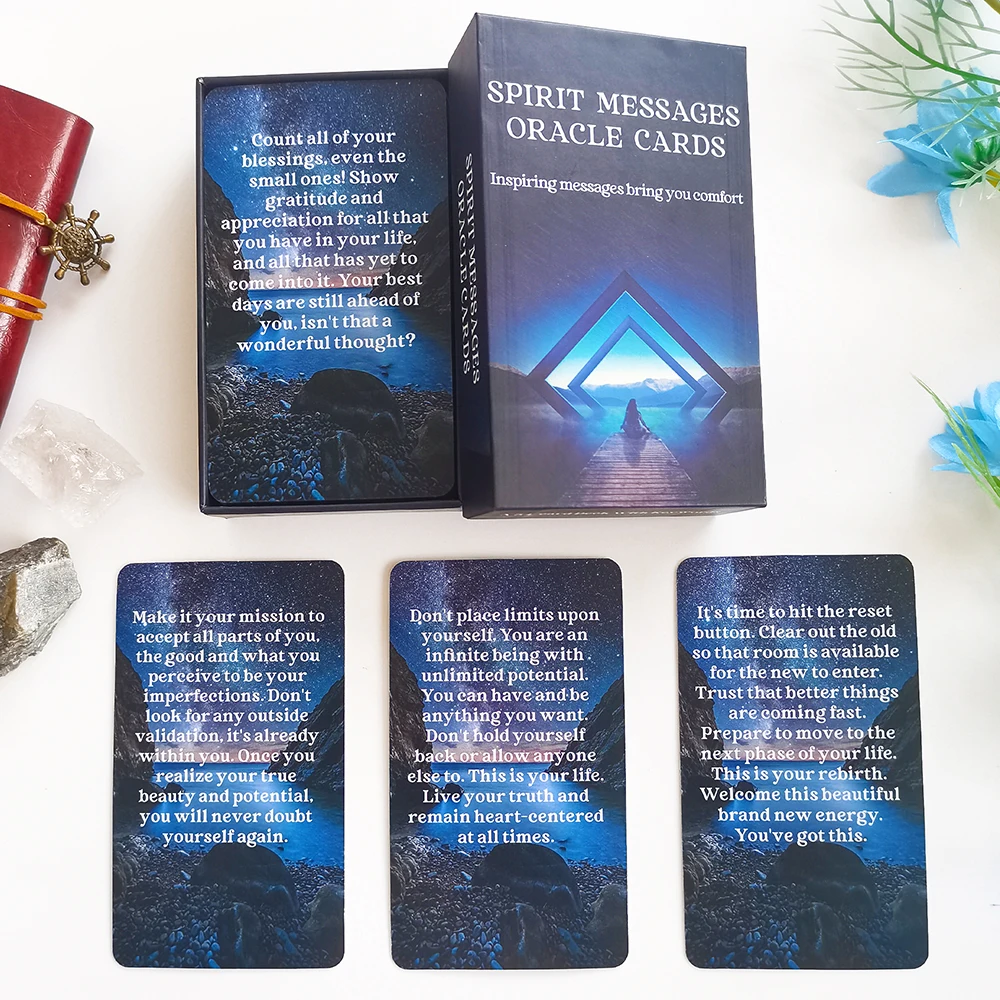 12x7cm Spirit Message Oracle Deck Tarot Cards in Box English Sturdy Prophecy with Meaning on It Keywords