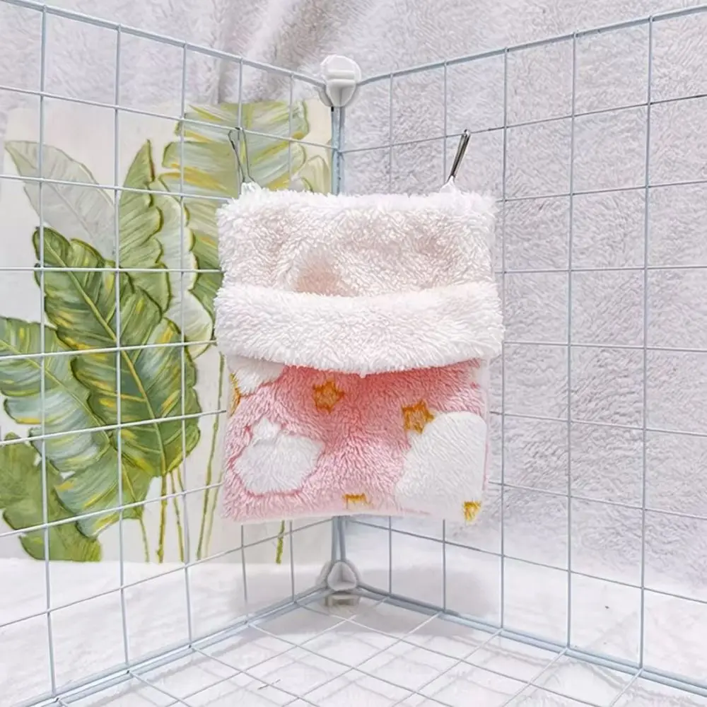 Neuer Weicher Schlafsack für Zuckerflügelhörnchen, Warme Hamster-Hängematte mit Sternenmuster, Komfortabler Ratten-Schlafsack, Haustier-Schaukeltasche – Detail 6