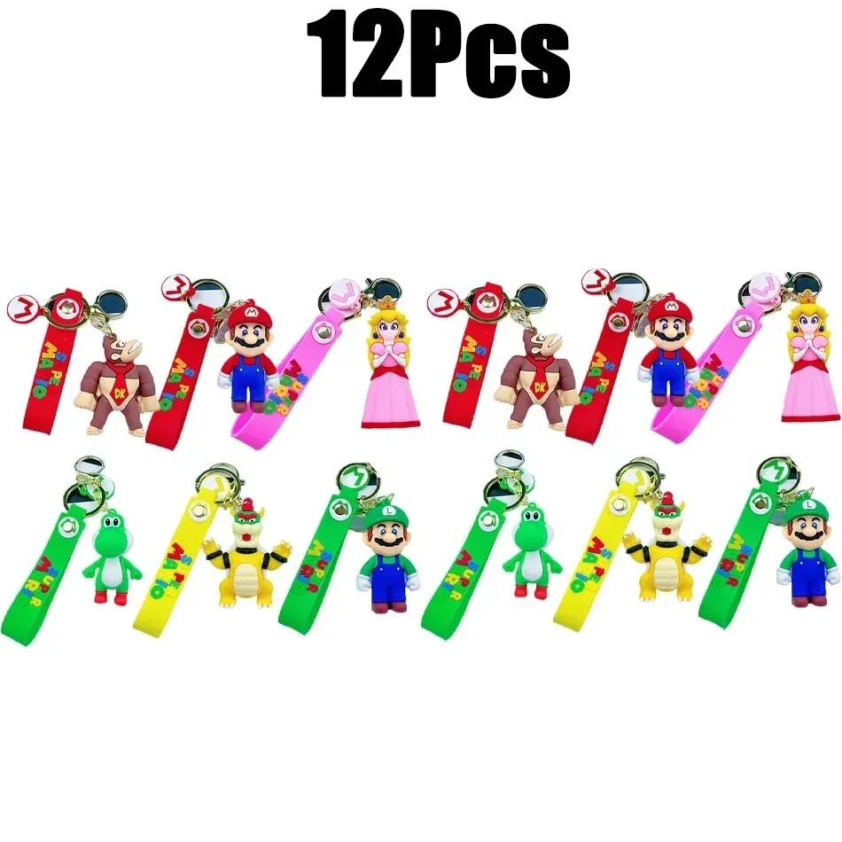 Bandai Super Mario Bros Actionfigur Schlüsselanhänger Niedliche Cartoon-Figur Spielzeug Puppe Modell Dekoration Kind Geburtstagsgeschenk 4
