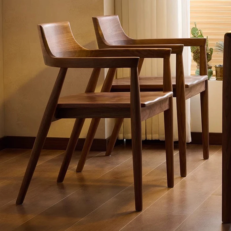 

home hiroshima chair north american black walnut home dining single chair solid wood backrest sedia da pranzo furniture