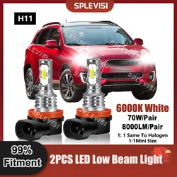 2x Brightness Auto Lamp H11 Bulbs LED Headlight Low Beam 9V-24V Compatible For Mitsubishi ASX 2010 2011 2012 2013 2014 2015 2016