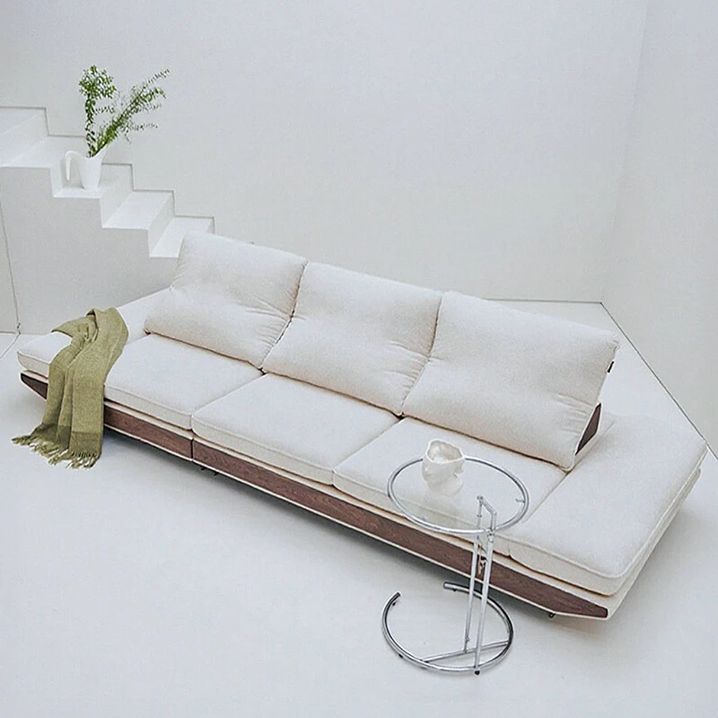 

Sofa medieval multi-functional living room cat scratching fabric straight row retro wabi sandy wind small apartment sofa
