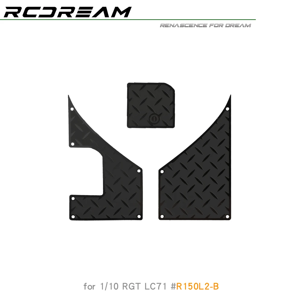 스테인레스 스틸 테일 사이드 스커트 및 연료 탱크 장식 시트 1/10 RC 크롤러 자동차 RGT LC71 EX86020 랜드 크루즈 업그레이드 부품