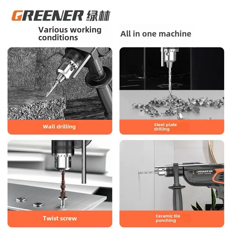 220V Maxpower Green Forest Multifunctional Impact Drill for Precise and Efficient Drilling