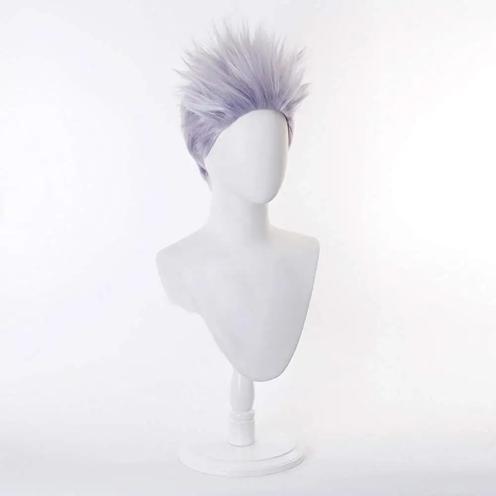

Shancon Anime Satoru Go-jo Wigs Spikier Light Purple Short Party Hair Halloween Cosplay Props Accessory Men