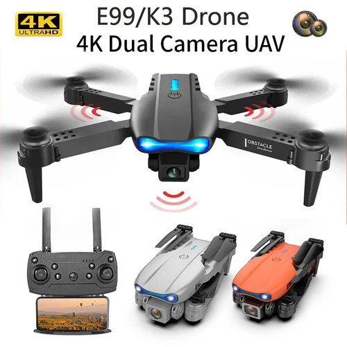 Imagen 1 del producto Dron profesional E99/K3 4K con cámara HD gran angular, WiFi, FPV, mantenimiento de altura, cuadricóptero plegable, juguetes sin cámara