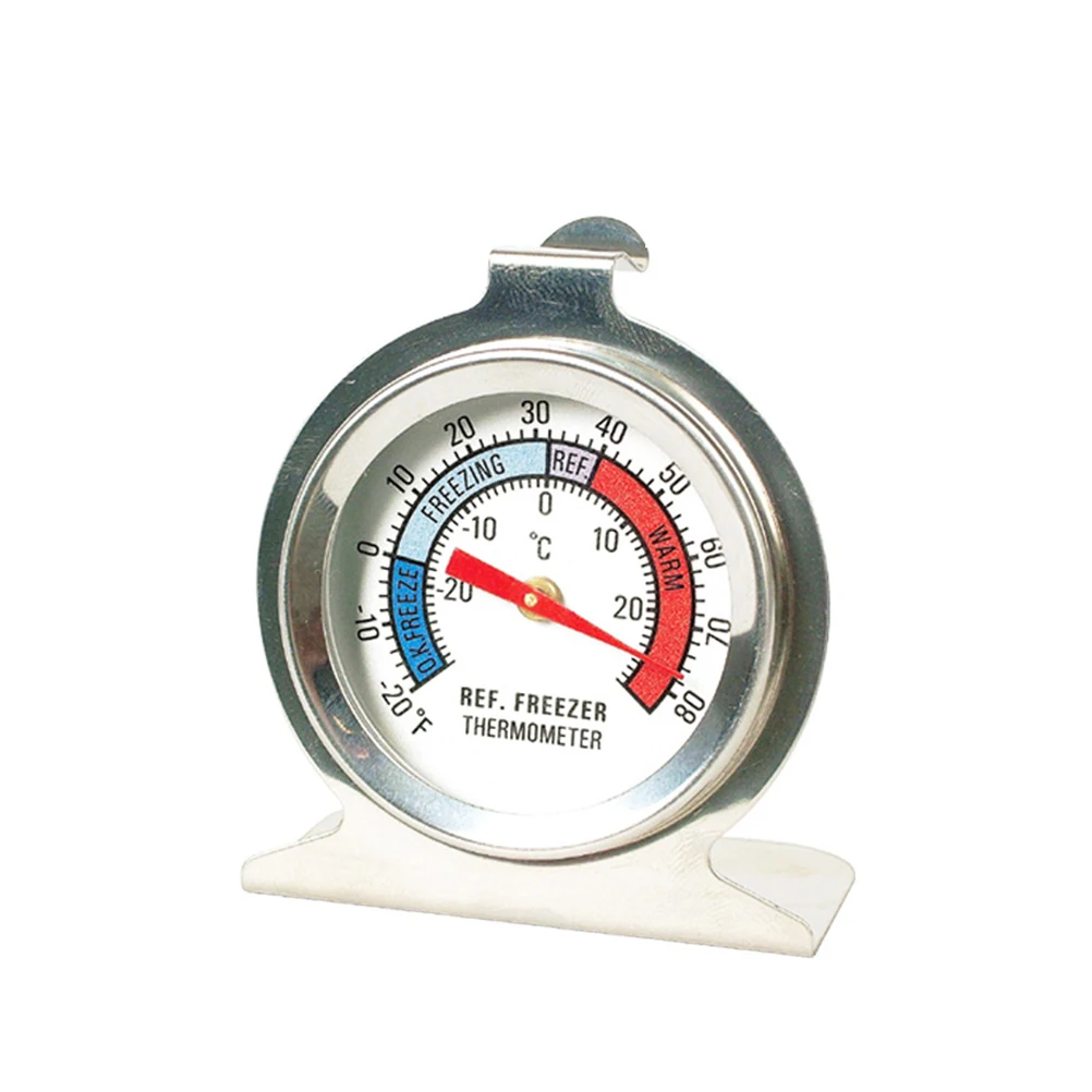 

Large Dial Thermometer Stainless Steel Refrigerator Cooler Temperature Gauge Easy Read Glass Lens Red Pointer