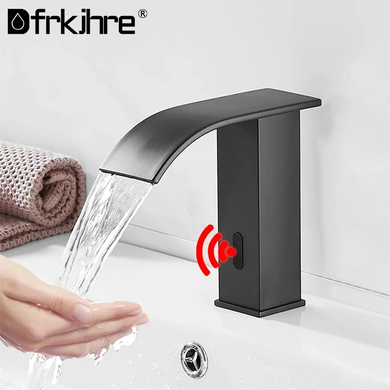 

Умный сенсорный смеситель для раковины черный водопад автоматический сенсорный смеситель для ванной комнаты кран для раковины