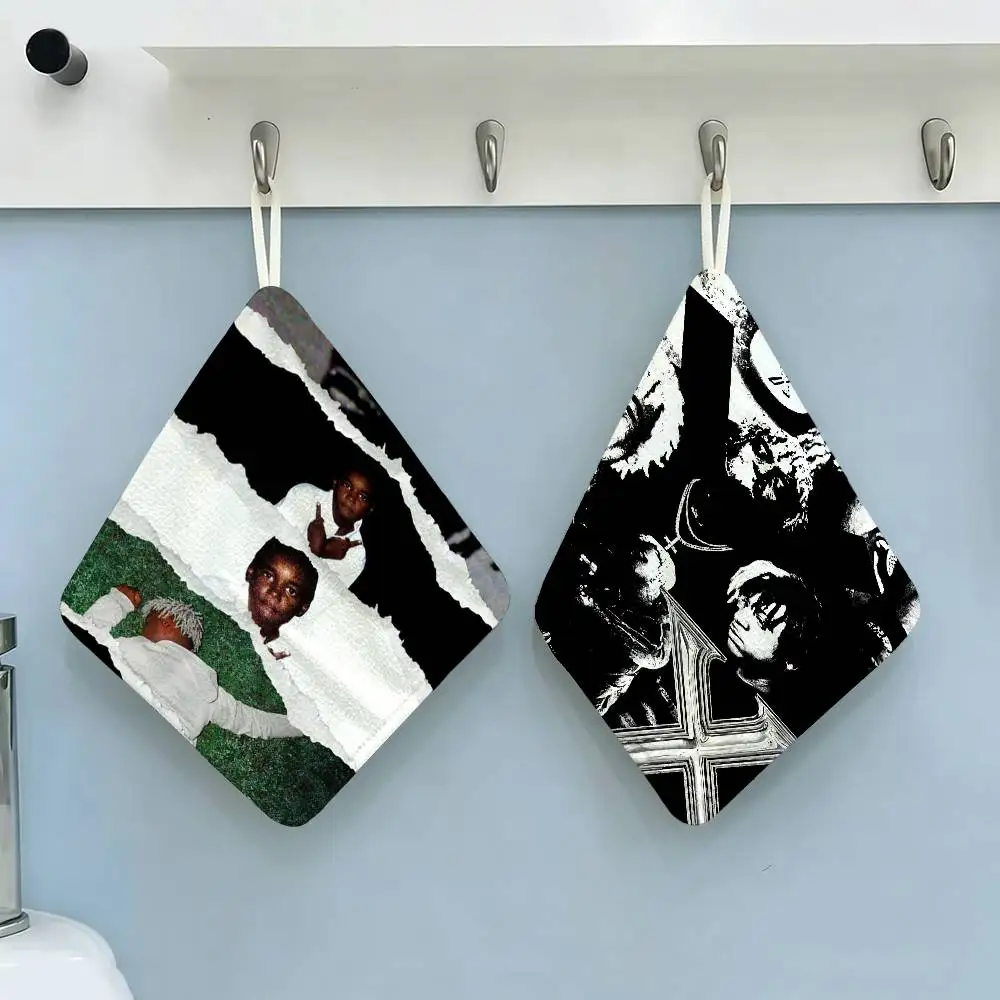 Rapper Ken Carson A Great Chaos Household Hanging Towel, Polyester Cotton Hand Wiping Towel, Sturdy for Bathroom Bedroom