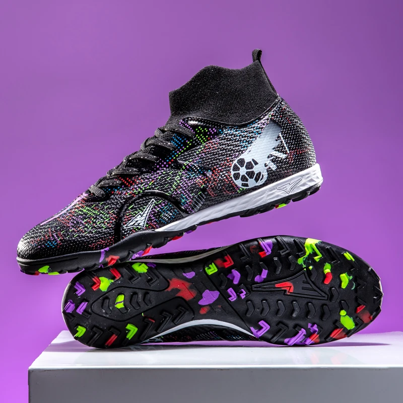

Men Women High-top Football Boots Non-Slip TF/FG Soccer Cleats Breathable Futsal Training Shoes Outdoor Ankle Soccer Sneakers