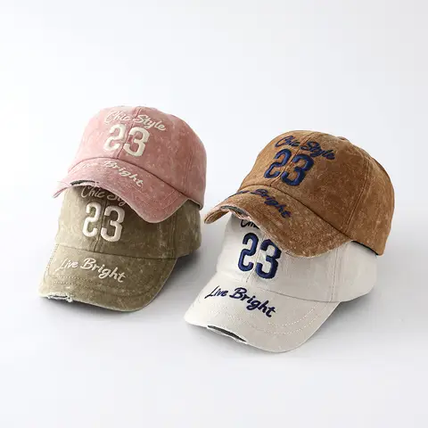 Washed Baseball Caps Children Autumn New Kids Boys Girls Style Large Head Circumference Duckbill Cap Casual Fashion Sunshade
