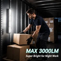 Barre lumineuse de travail LED magnétique rechargeable par USB, portable, 3 modes, étanche IP66, lampe de secours avec batterie externe pour camping, garage, réparation, camping-car 5