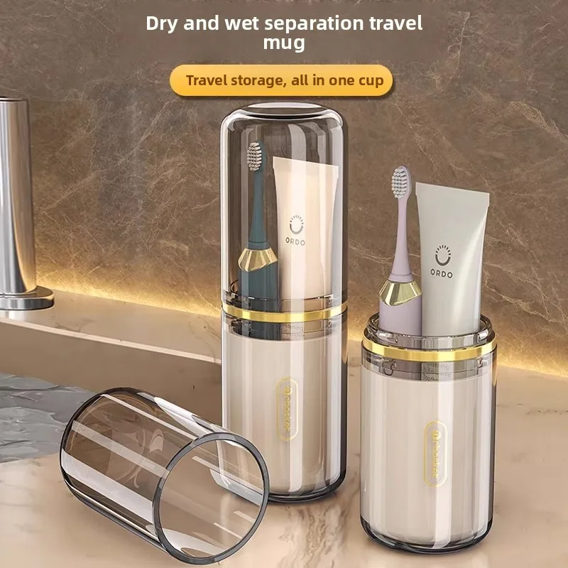 

Портативный дорожный стакан для зубной щетки 4-в-1, контейнер для зубной пасты, стакан для полоскания рта, инструмент для ухода за зубами, простой и стильный JUYOU LVB-52