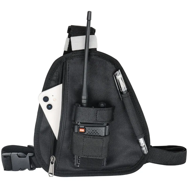 Walkie Talkie Uprząż na klatkę piersiową na ramię Radio Holster Pack Regulowana kabura do Baofeng UV-5R UV-21 PRO Quansheng UV-K5 K6