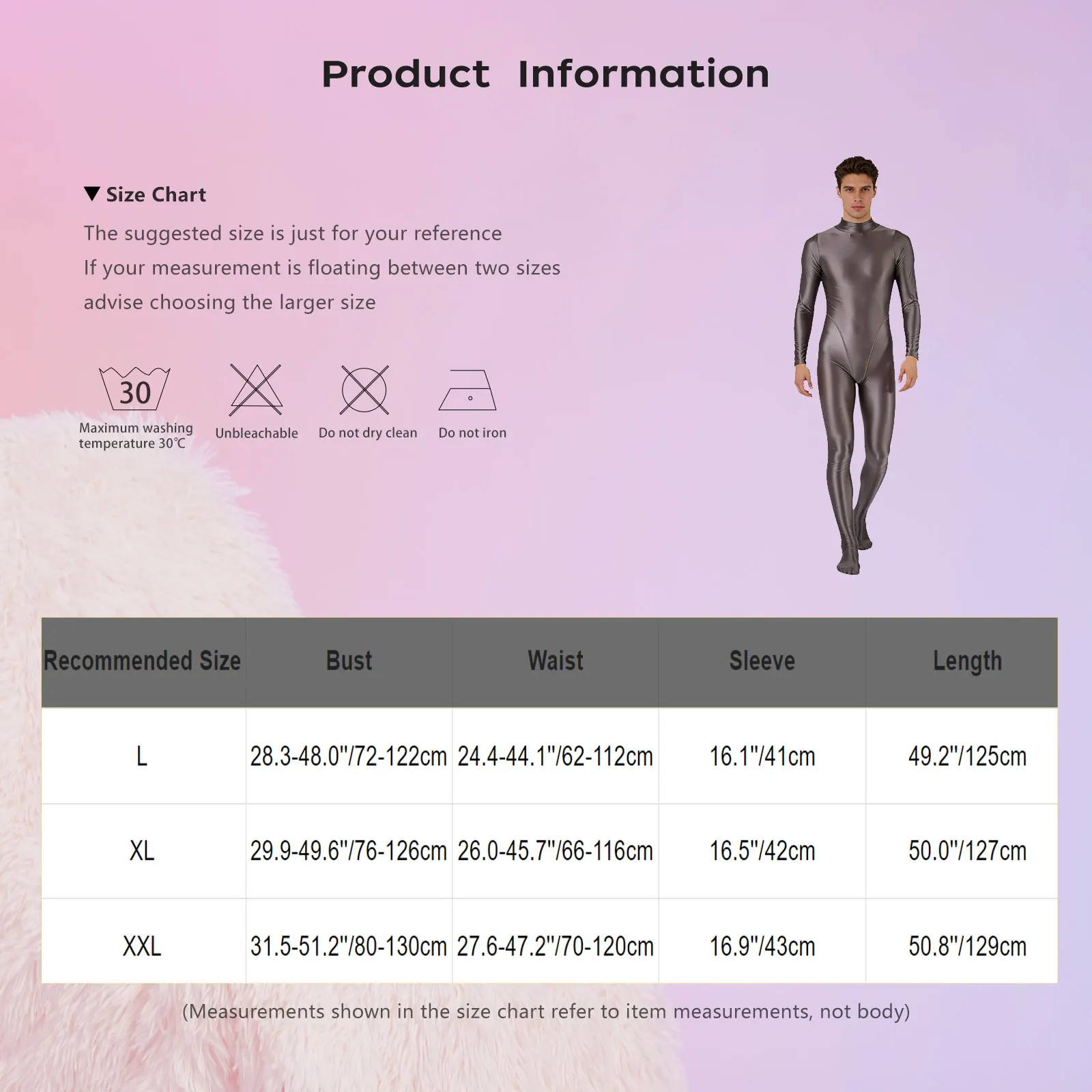 Mens Oil Glossy Swimsuit Full Body Suit Long Sleeve Footed One