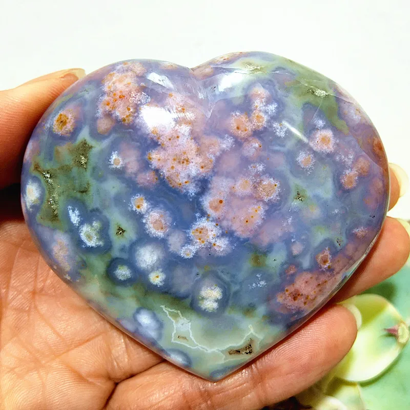 Imagem -04 - Stone Ocean Jasper Sea Gem Meditação Energia Feiticeiro do Coração Exorcismo Cristal Casa Decoração de Feng Shui Natural