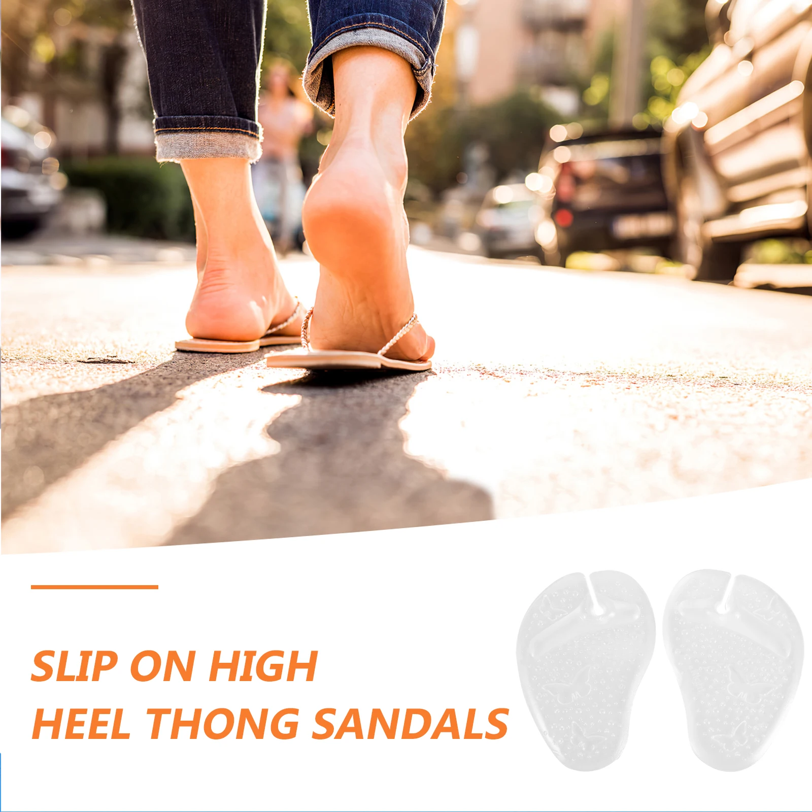 

Shock Absorption Gel Forefoot Pads Pain for High Heels Sandals Nonslip Adhesive Bottom Massaging