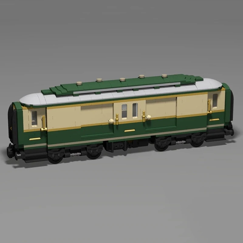 Railway Train Model Moc Building Bricks 5 Carriage Set Model Building Technology City Street View Model Blocks Construstion Toy