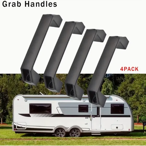 

4PCS Motorhome Caravan Boats Door Handle For RV Accessories Black Plastic Door Grab Handles Replacement