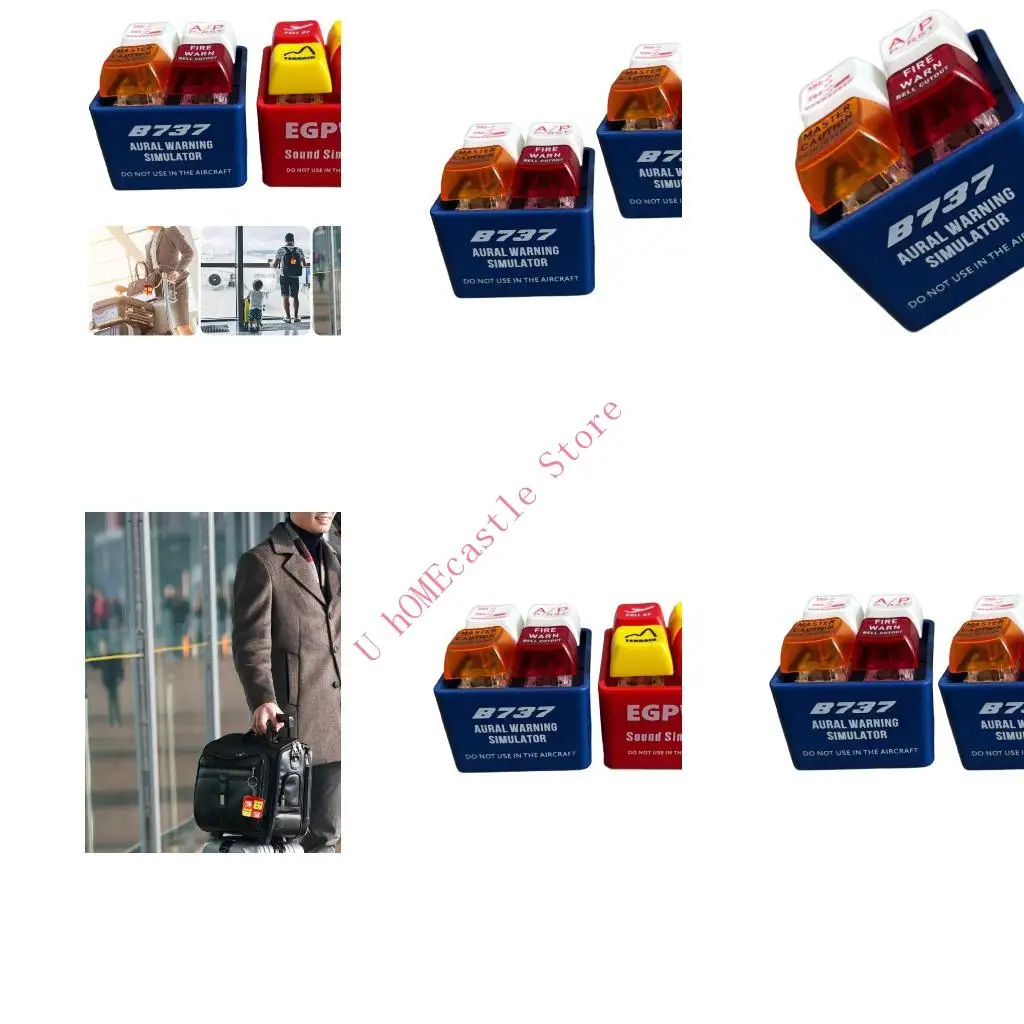 63HF Training Emergency Button Keychain Realistic Alerts Sound and LED Indicators and Crews Keychain