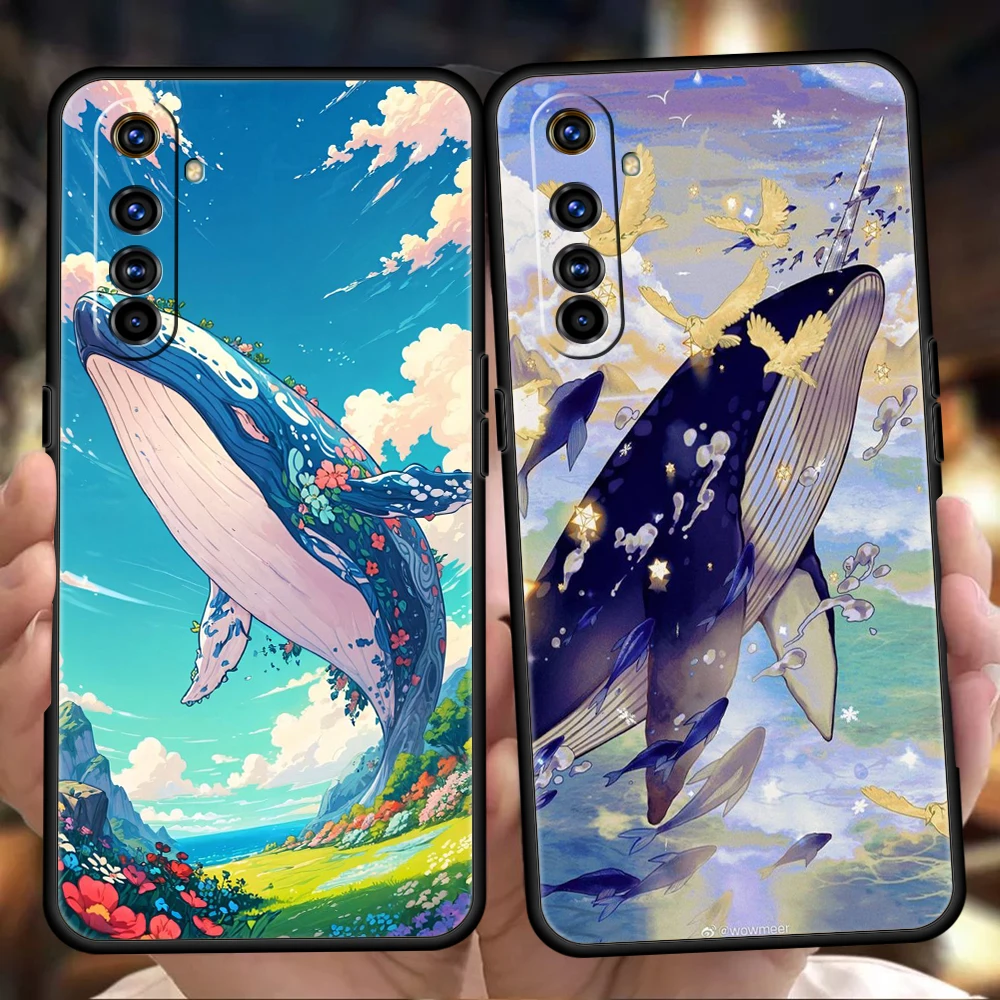 Anime Scene Whale Silicone For Realme 10 11 8i 9i 9 Pro Plus GT2 C3 6 7 8 Pro C21 C11 C25 C35 Pro 5G Shockproof Phone Case Bags