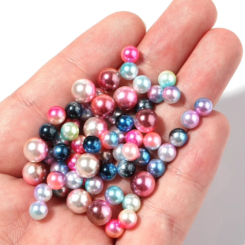 50-1000pcs /lot Color ABS Imitation Pearl Beads 3-12mm Round No Hole Spacer Bead  for Jewelry Making DIY Handmade Accessories