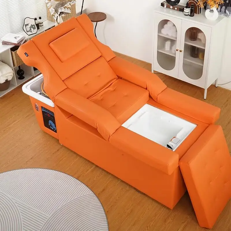 #Hair Washing Bed, High-end Intelligent Electric Lifting Head Therapy, Foot Therapy, Foot Bath Sofa, Integrated Massage SPA Bed