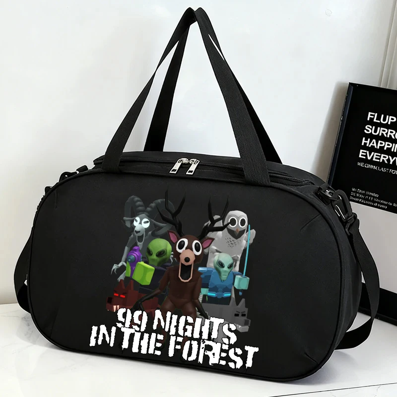 

99 Nights in The Forests Duffel Bag Game Outdoor Luggage Bags Anime Large Carry on Travel Bag Women Men Oxford Cloth Gym Bags