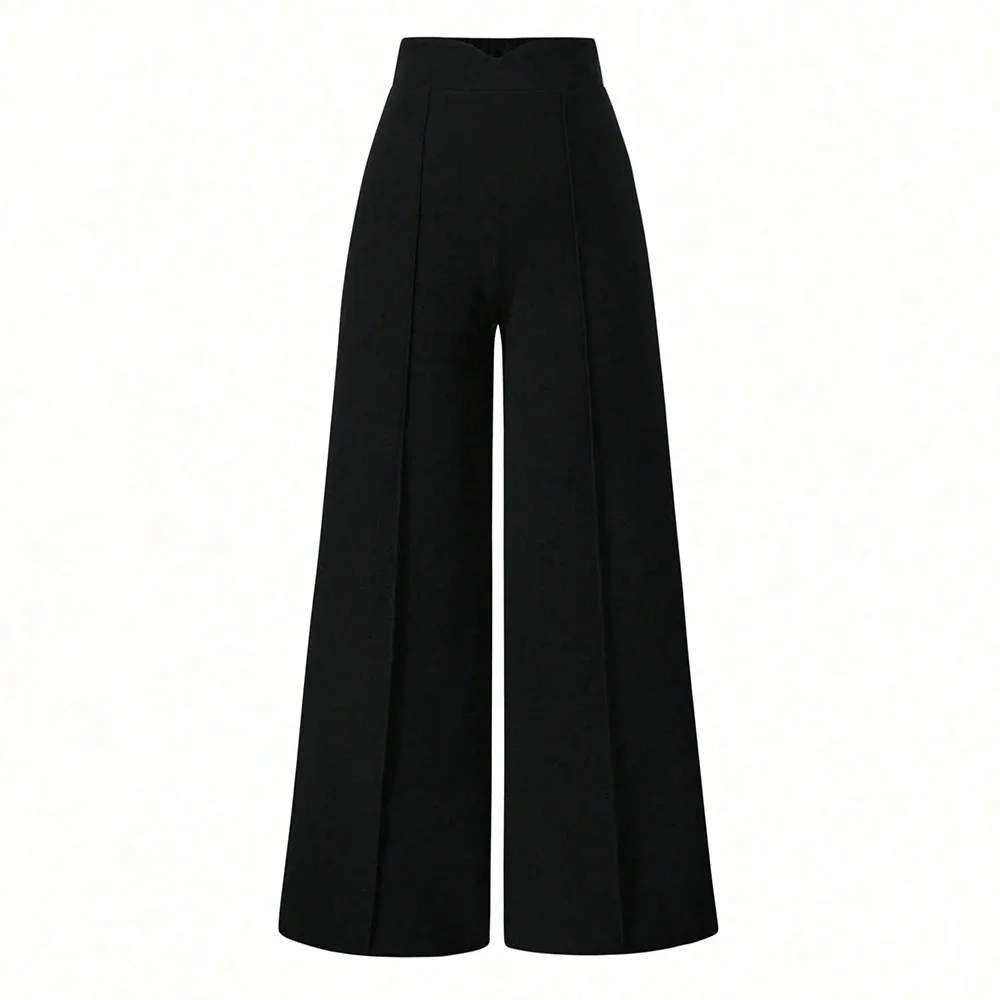 กางเกงฤดูร้อนเกาหลีสบายธรรมดาหลวมพอดีความยาวเต็มกางเกงขากว้างวันหยุดสําหรับผู้หญิง