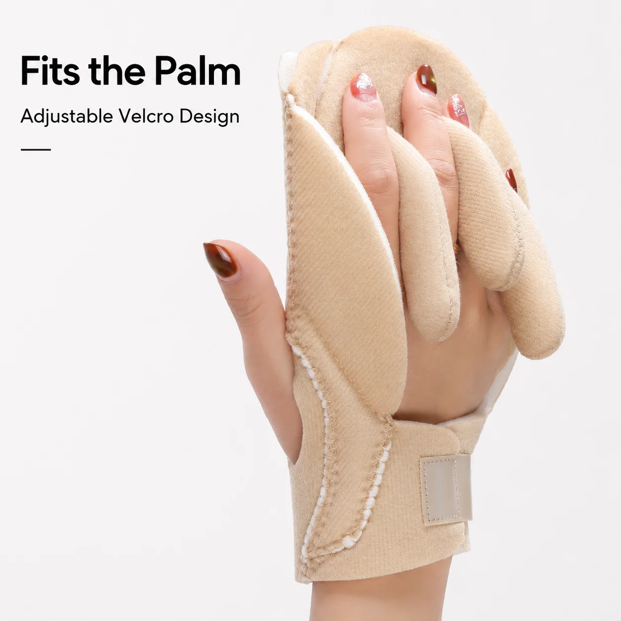 Soft Hand Finger Separator Splint Adjustable Hook And Loop Palm Support Resting Hand Brace For Adults Seniors Home Daily Care - view 4