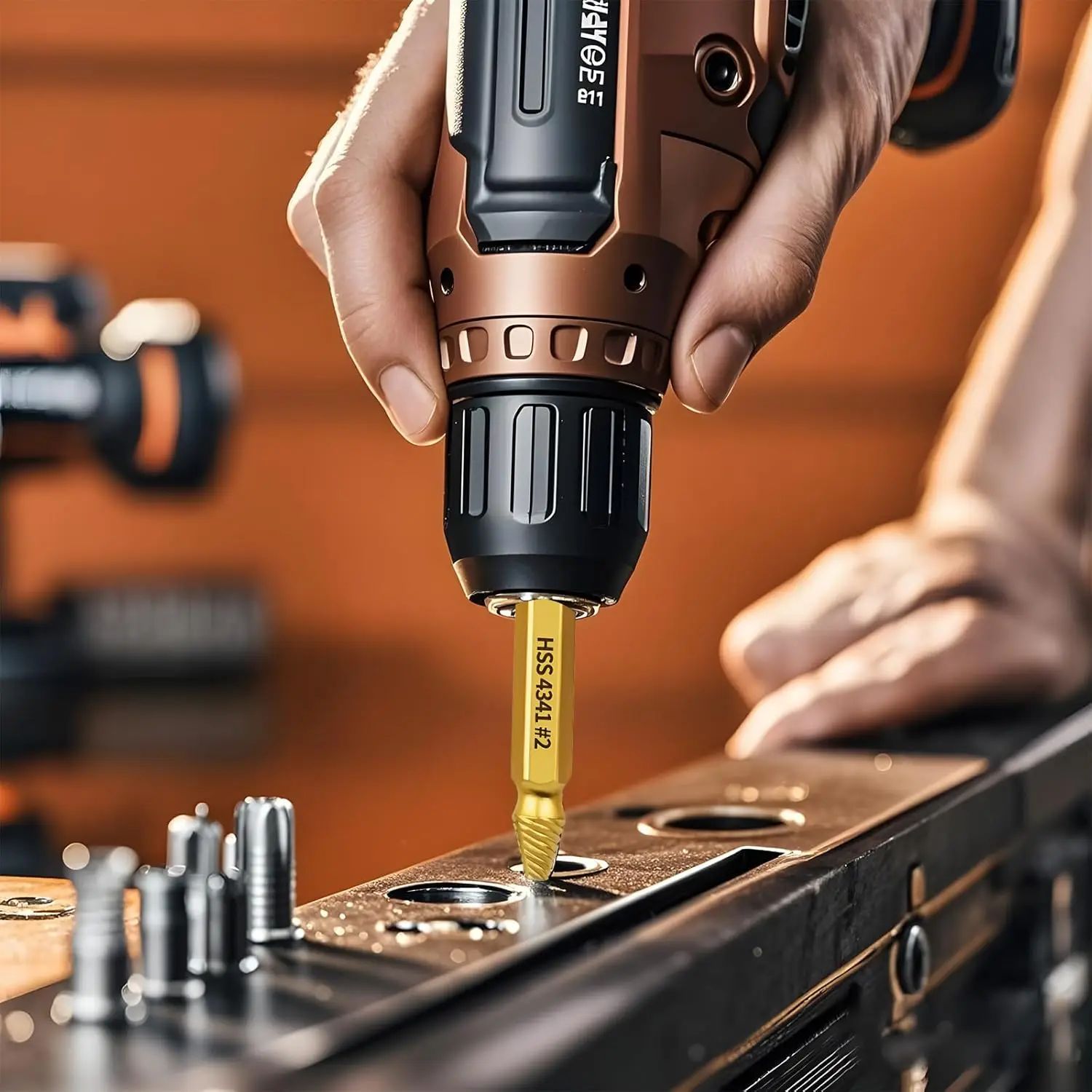 Juego de extractores de tornillos dañados de 6 piezas: herramientas para quitar tornillos de doble cabeza para extractores de pernos fáciles y extractores de tornillos de cabeza rota - Alta