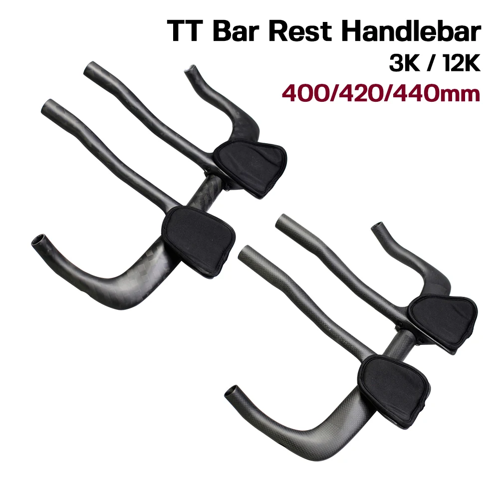 3K 12K Full Carbon Bike Rest Handlebar 31.8x400/420/440mm Carbon Fibre Mountain MTB Road Bicycle TT Bullhorn Bar