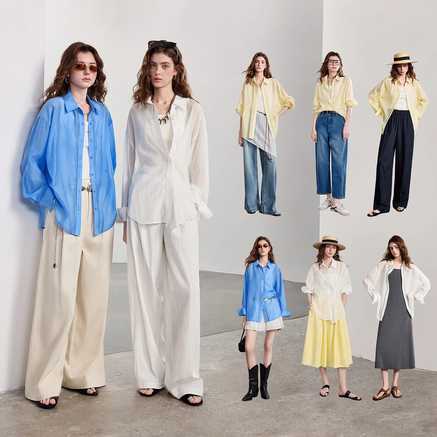 Women's Lyocell-Acetate Button-Up Shirt for Spring Vacation