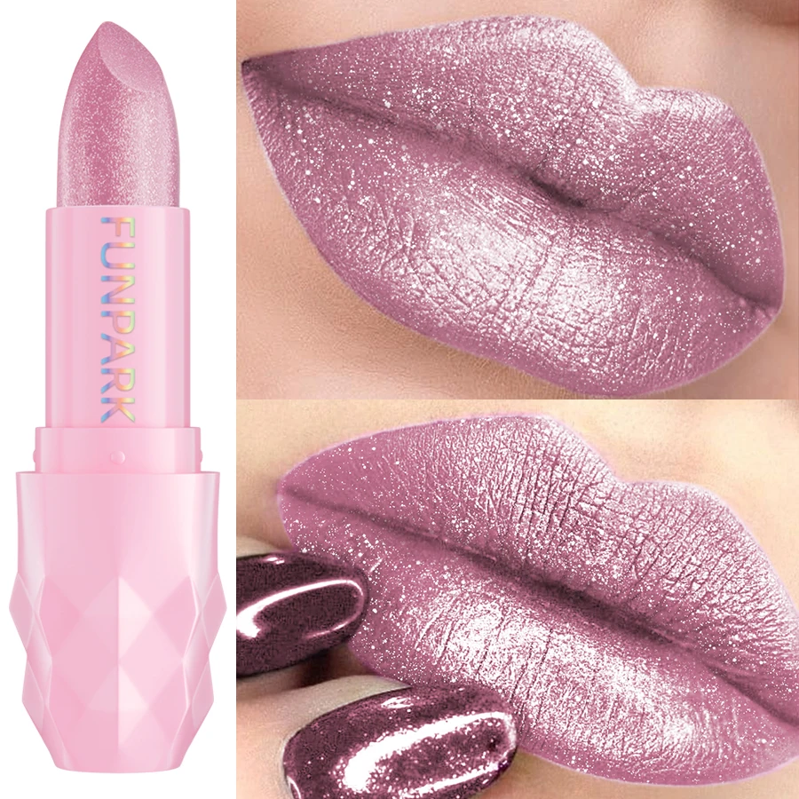 Lápiz labial metálico con purpurina, hidratante, rojo, rosa, brillo brillante, Color de labios, tintes de labios altamente pigmentados, maquillaje coreano, regalos, cosmético